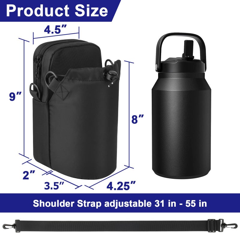 Cosmos Water Bottle Bag Crossbody Bottle Holder Carrier Case Bag Bottle Sling Bag Pouch with Adjustable Shoulder Strap & Pocket  Fits 30 to 48 oz Bottle for Hiking Camping Walking Travel & Fishing - Image 2
